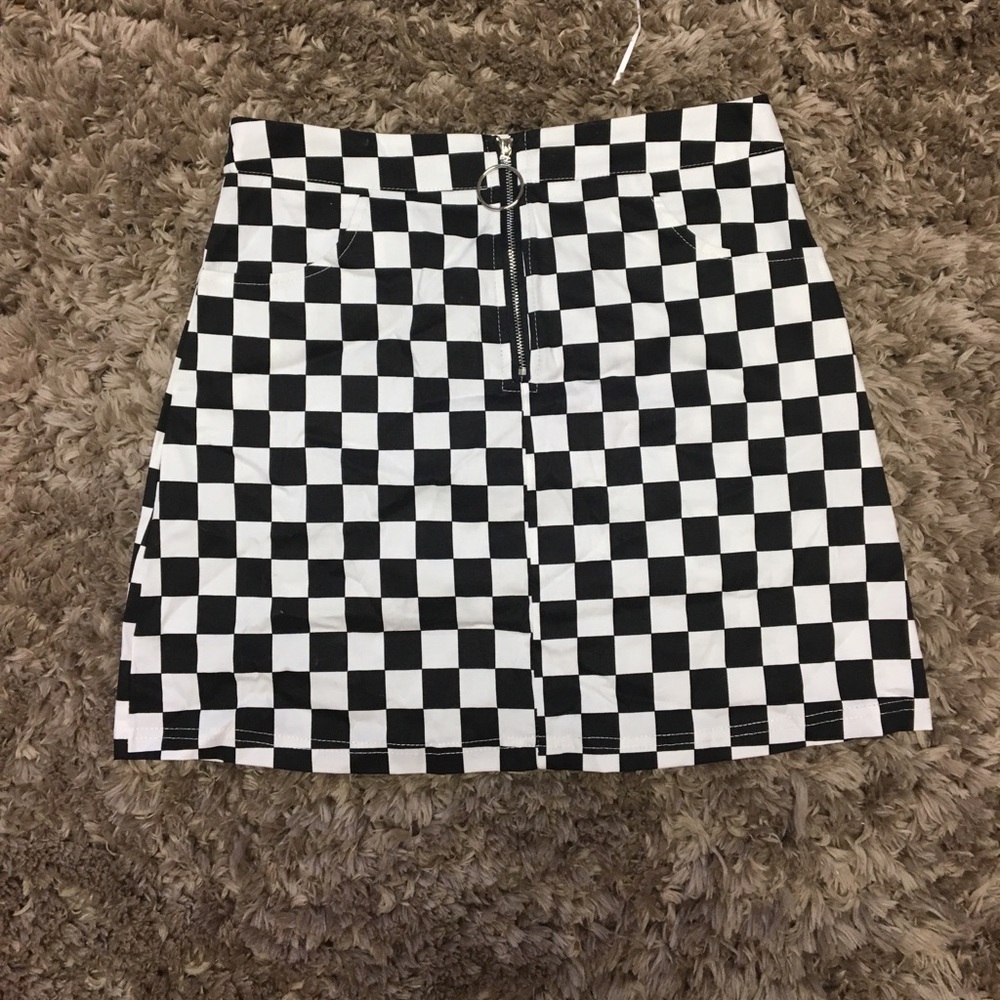 B&W Checkered Skirt